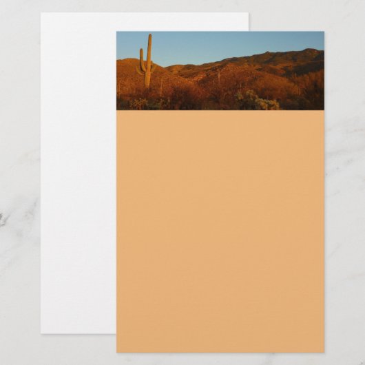 Saguaro Sunset I Arizona Desert Landscape 便箋 (正面/裏面)