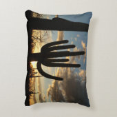 Saguaro Sunset IIアリゾナ砂漠の風景 アクセントクッション (裏面(縦))