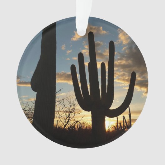 Saguaro Sunset IIアリゾナ砂漠の風景 オーナメント (正面)