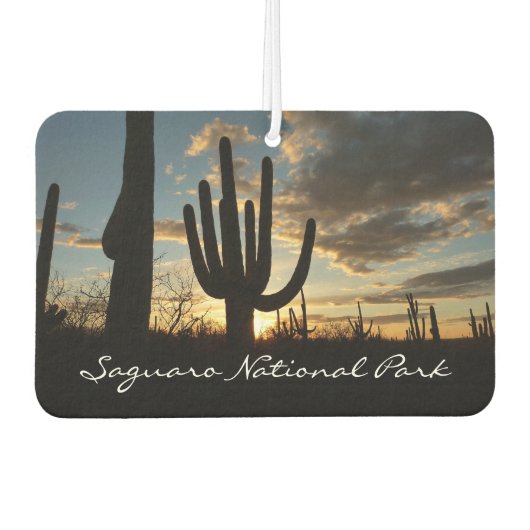 Saguaro Sunset IIアリゾナ砂漠の風景 カーエアーフレッシュナー (正面)