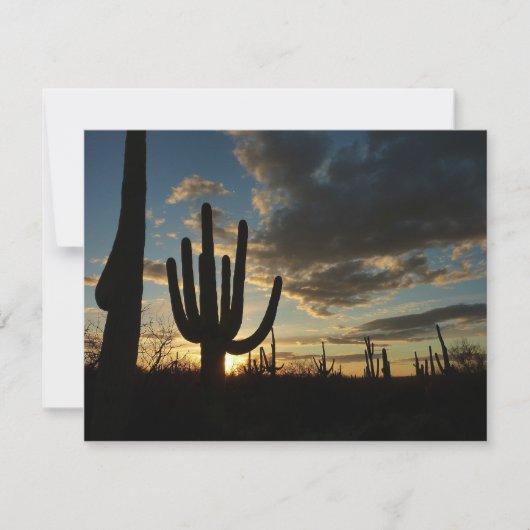 Saguaro Sunset IIアリゾナ砂漠の風景 カード (正面)
