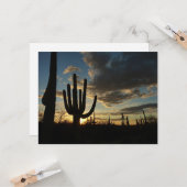 Saguaro Sunset IIアリゾナ砂漠の風景 カード (正面/裏面インサイチュ)
