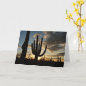 Saguaro Sunset IIアリゾナ砂漠の風景 カード (黄色い花)