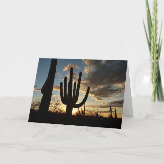 Saguaro Sunset IIアリゾナ砂漠の風景 カード (正面)
