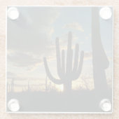 Saguaro Sunset IIアリゾナ砂漠の風景 ガラスコースター (裏面)