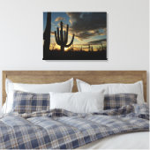 Saguaro Sunset IIアリゾナ砂漠の風景 キャンバスプリント (インサイチュ (寝室))