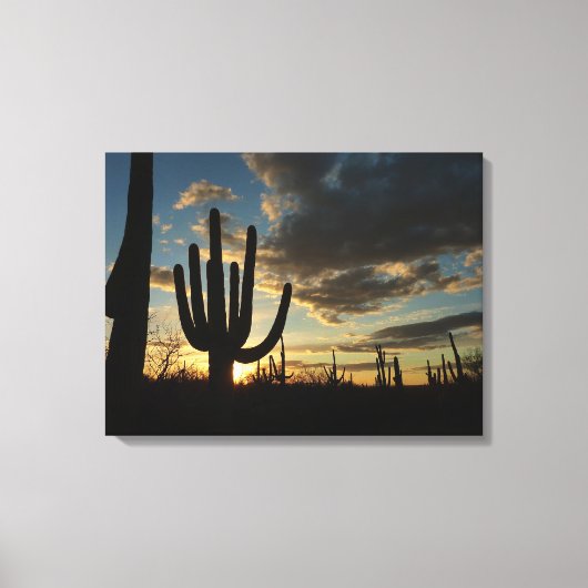 Saguaro Sunset IIアリゾナ砂漠の風景 キャンバスプリント (正面)
