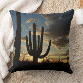 Saguaro Sunset IIアリゾナ砂漠の風景 クッション (ブランケット)