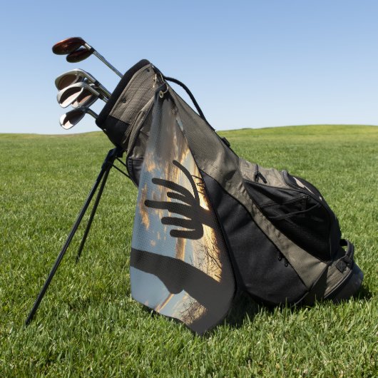 Saguaro Sunset IIアリゾナ砂漠の風景 ゴルフタオル (グリーン)