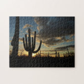 Saguaro Sunset IIアリゾナ砂漠の風景 ジグソーパズル (横)