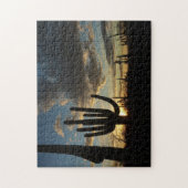 Saguaro Sunset IIアリゾナ砂漠の風景 ジグソーパズル (縦)