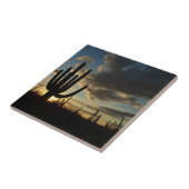 Saguaro Sunset IIアリゾナ砂漠の風景 タイル (側面)