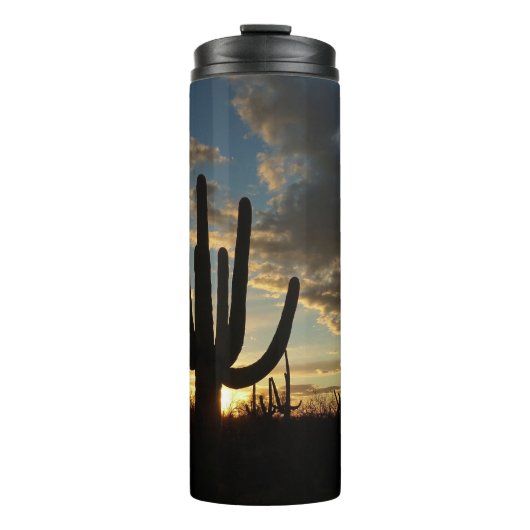 Saguaro Sunset IIアリゾナ砂漠の風景 タンブラー (正面)