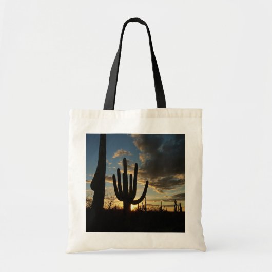 Saguaro Sunset IIアリゾナ砂漠の風景 トートバッグ (正面)