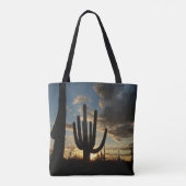 Saguaro Sunset IIアリゾナ砂漠の風景 トートバッグ (裏面)