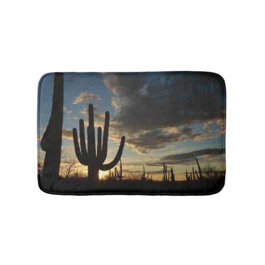 Saguaro Sunset IIアリゾナ砂漠の風景 バスマット (正面)