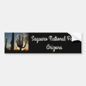 Saguaro Sunset IIアリゾナ砂漠の風景 バンパーステッカー (正面)