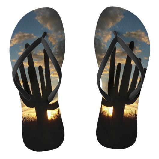 Saguaro Sunset IIアリゾナ砂漠の風景 ビーチサンダル (ソール)