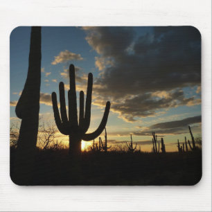 Saguaro Sunset IIアリゾナ砂漠の風景 マウスパッド