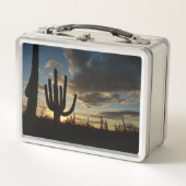 Saguaro Sunset IIアリゾナ砂漠の風景 メタルランチボックス (正面)