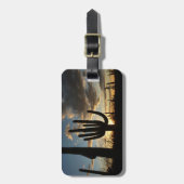 Saguaro Sunset IIアリゾナ砂漠の風景 ラゲッジタグ (正面縦)