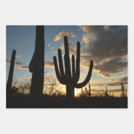 Saguaro Sunset IIアリゾナ砂漠の風景 ラッピングペーパーシート