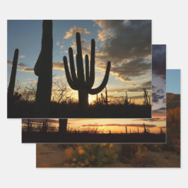 Saguaro Sunset IIアリゾナ砂漠の風景 ラッピングペーパーシート