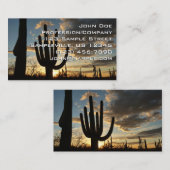 Saguaro Sunset IIアリゾナ砂漠の風景 名刺 (正面/裏面)