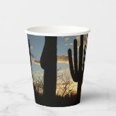 Saguaro Sunset IIアリゾナ砂漠の風景 紙コップ (正面)