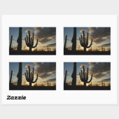 Saguaro Sunset IIアリゾナ砂漠の風景 長方形シール (シート)
