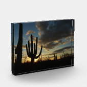 Saguaro Sunset II Arizona Desert Landscape フォトブロック (左)