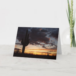 Saguaro Sunset IIIアリゾナ砂漠の風景 カード
