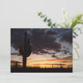 Saguaro Sunset IIIアリゾナ砂漠の風景 カード (スタンド正面)