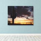Saguaro Sunset IIIアリゾナ砂漠の風景 キャンバスプリント (インサイチュ (ウッドフロア))