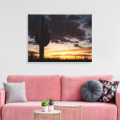 Saguaro Sunset IIIアリゾナ砂漠の風景 キャンバスプリント (インサイチュ (リビング))