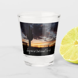 Saguaro Sunset IIIアリゾナ砂漠の風景 ショットグラス