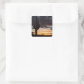 Saguaro Sunset IIIアリゾナ砂漠の風景 スクエアシール (バッグ)