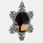 Saguaro Sunset IIIアリゾナ砂漠の風景 スノーフレークピューターオーナメント (左)