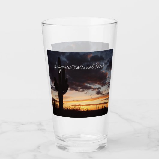 Saguaro Sunset IIIアリゾナ砂漠の風景 タンブラーグラス (正面)