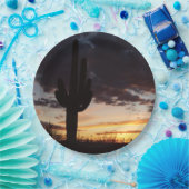 Saguaro Sunset IIIアリゾナ砂漠の風景 ペーパープレート (パーティー)