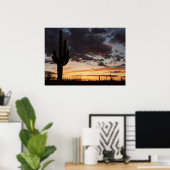 Saguaro Sunset IIIアリゾナ砂漠の風景 ポスター (ホームオフィス)