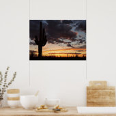 Saguaro Sunset IIIアリゾナ砂漠の風景 ポスター (キッチン)