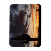 Saguaro Sunset IIIアリゾナ砂漠の風景 マグネット (縦)