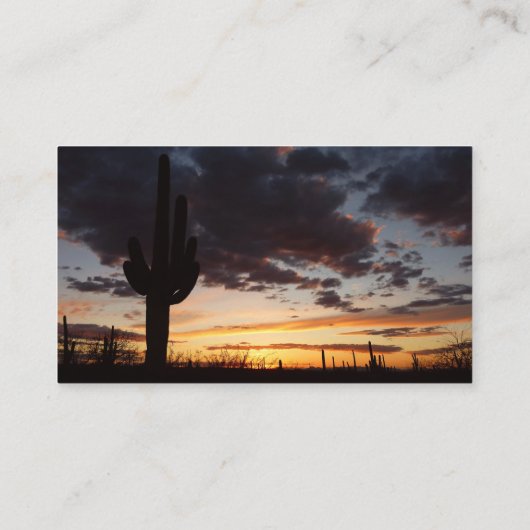 Saguaro Sunset IIIアリゾナ砂漠の風景 名刺 (裏面)