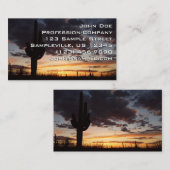 Saguaro Sunset IIIアリゾナ砂漠の風景 名刺 (正面/裏面)