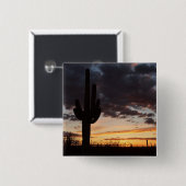 Saguaro Sunset IIIアリゾナ砂漠の風景 缶バッジ (正面&裏面)