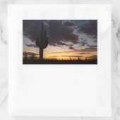 Saguaro Sunset IIIアリゾナ砂漠の風景 長方形シール (バッグ)
