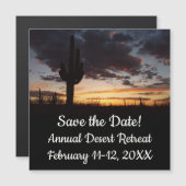 Saguaro Sunset III Arizona Desert Save the Date (正面/裏面)
