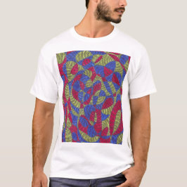 Sahar | カラフルな抽象的ハンドドローイングアートの女性用Tシャツ Tシャツ