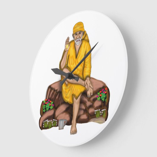 Sai Baba Clock ラージ壁時計 (傾斜)